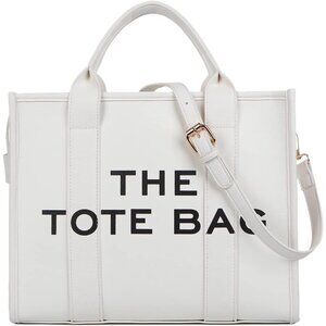 Women Pu-white Personalized Canvas Tote Bag with Zipper Mini Top-Handle